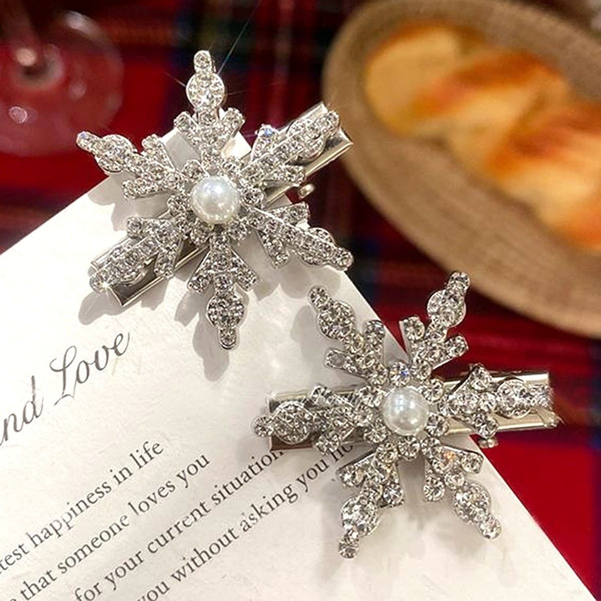 Ультра-флеш-стразы жемчуг снежинки утят с высоким лицом на Рождество нежные милые прически