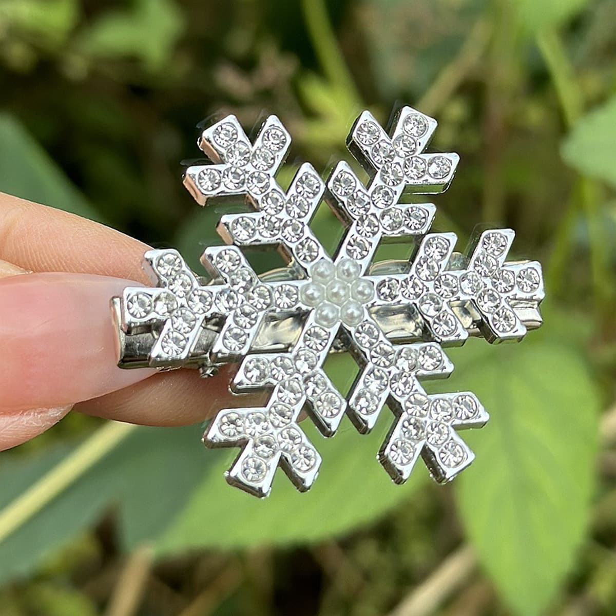 Ультра-флеш-стразы жемчуг снежинки утят с высоким лицом на Рождество нежные милые прически