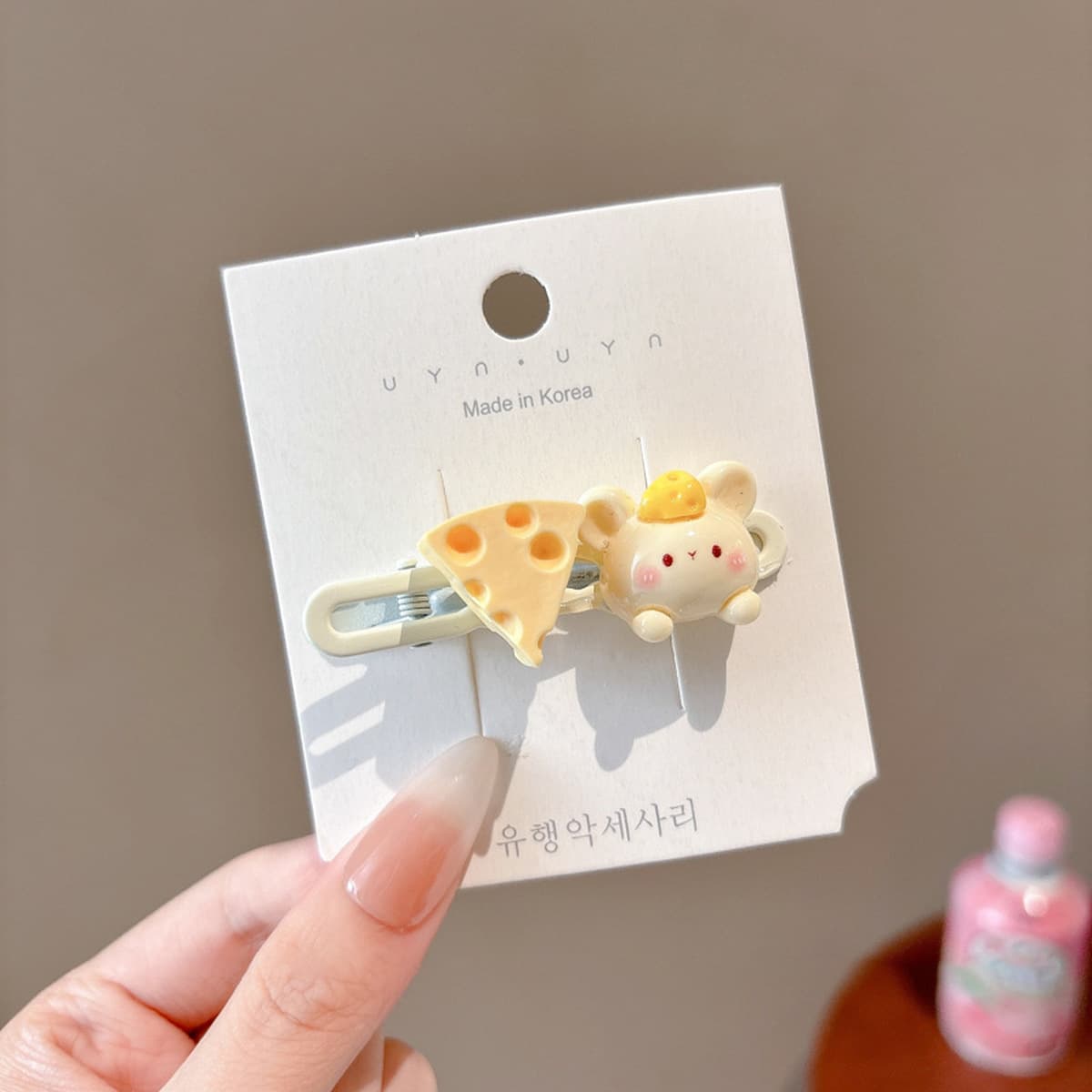 Милая кремовая заколка для волос с допамином, высококачественная заколка для челки, стильная заколка для студенческой челки,...