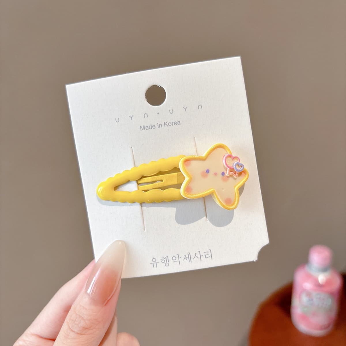 Милая кремовая заколка для волос с допамином, высококачественная заколка для челки, стильная заколка для студенческой челки,...