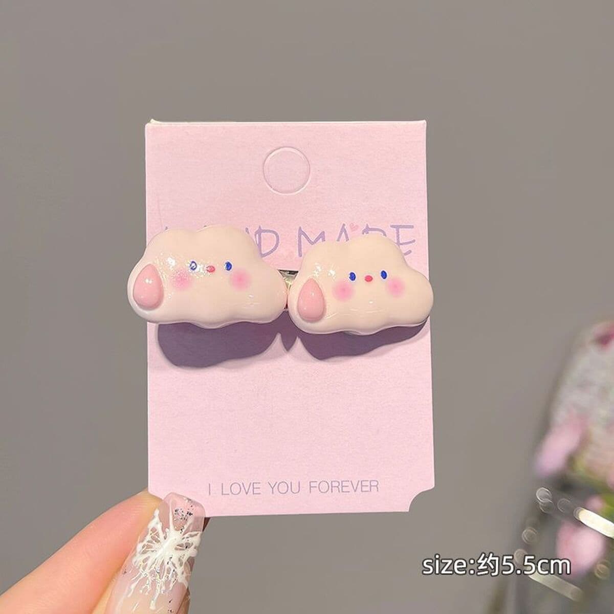 Милая кремовая заколка для волос с допамином, высококачественная заколка для челки, стильная заколка для студенческой челки,...