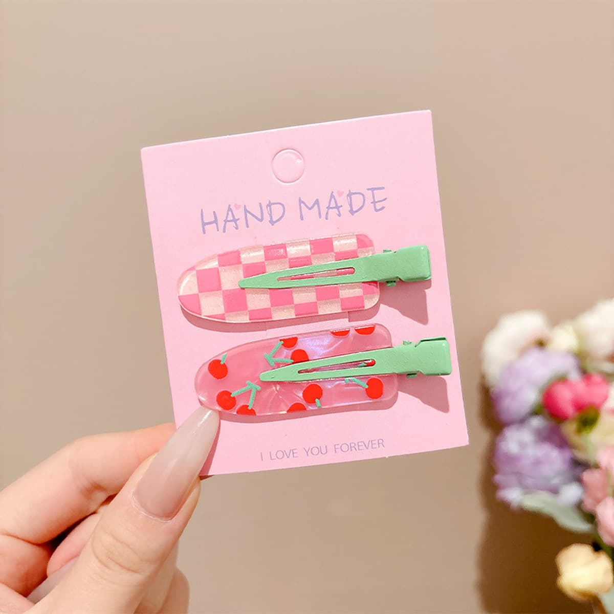 Милая кремовая заколка для волос с допамином, высококачественная заколка для челки, стильная заколка для студенческой челки,...