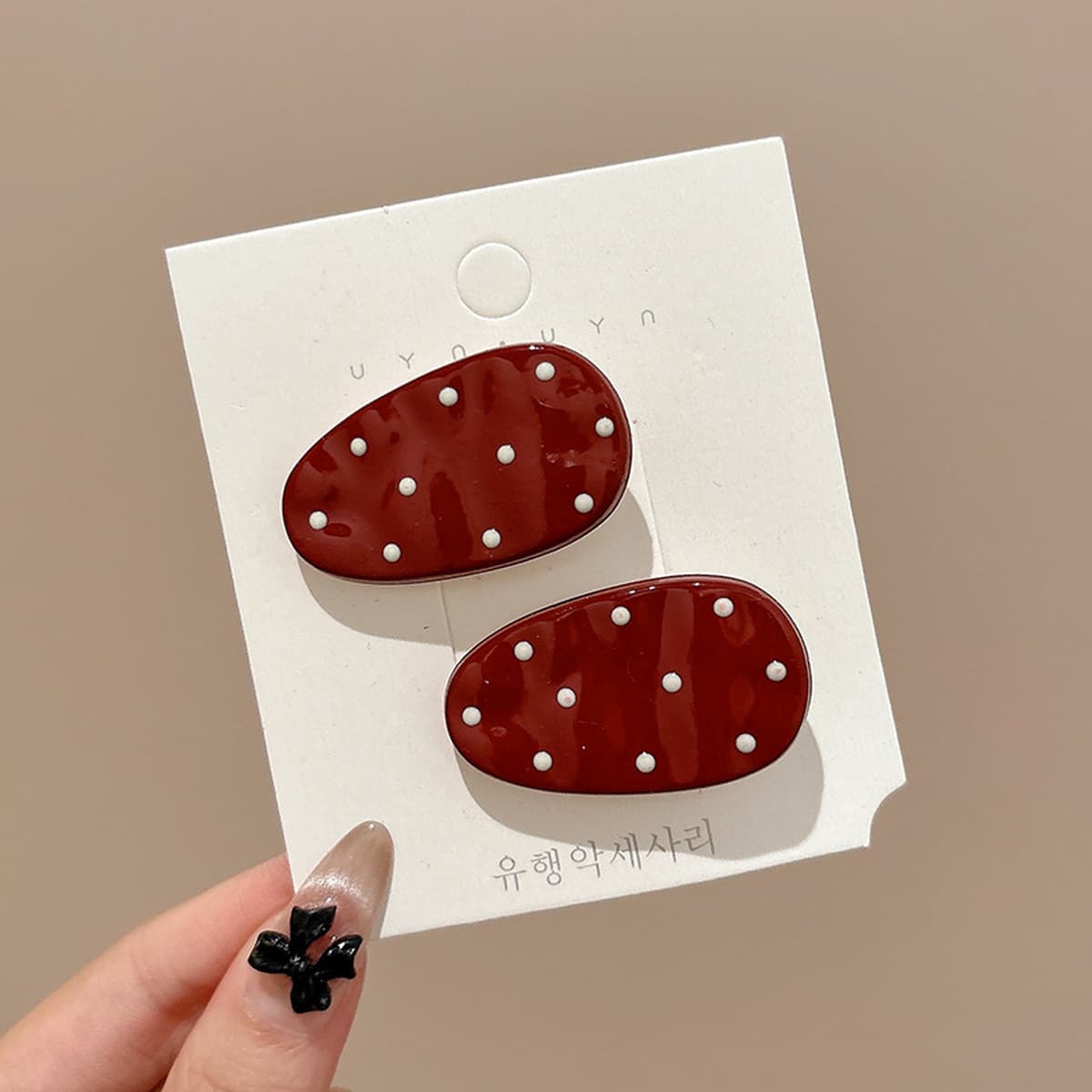 Милая кремовая заколка для волос с допамином, высококачественная заколка для челки, стильная заколка для студенческой челки,...