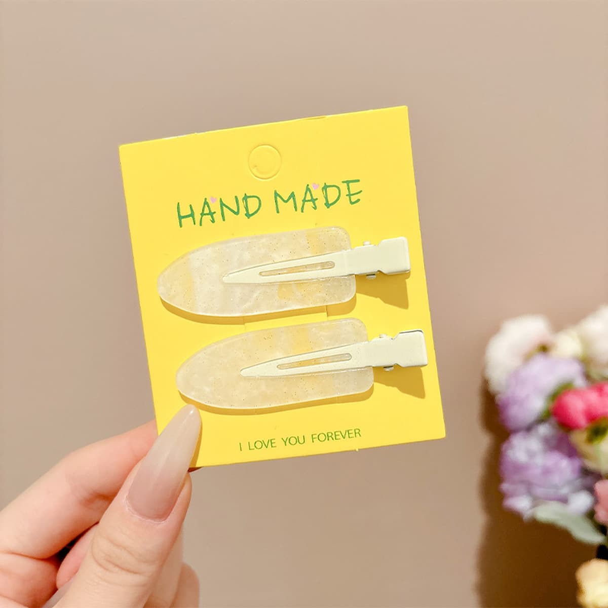 Милая кремовая заколка для волос с допамином, высококачественная заколка для челки, стильная заколка для студенческой челки,...