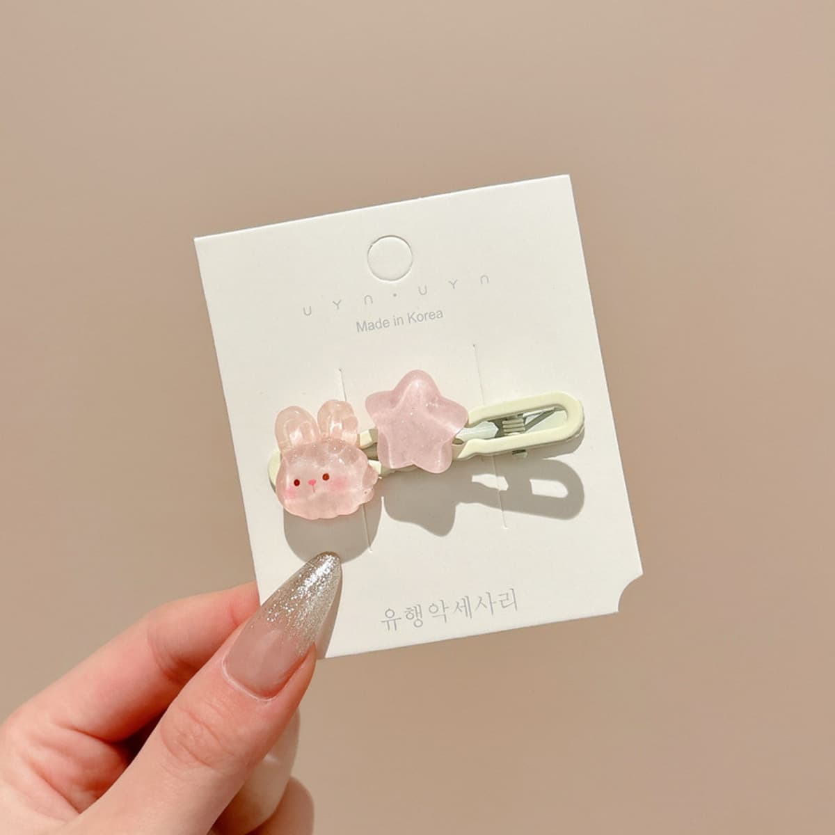 Милая кремовая заколка для волос с допамином, высококачественная заколка для челки, стильная заколка для студенческой челки,...