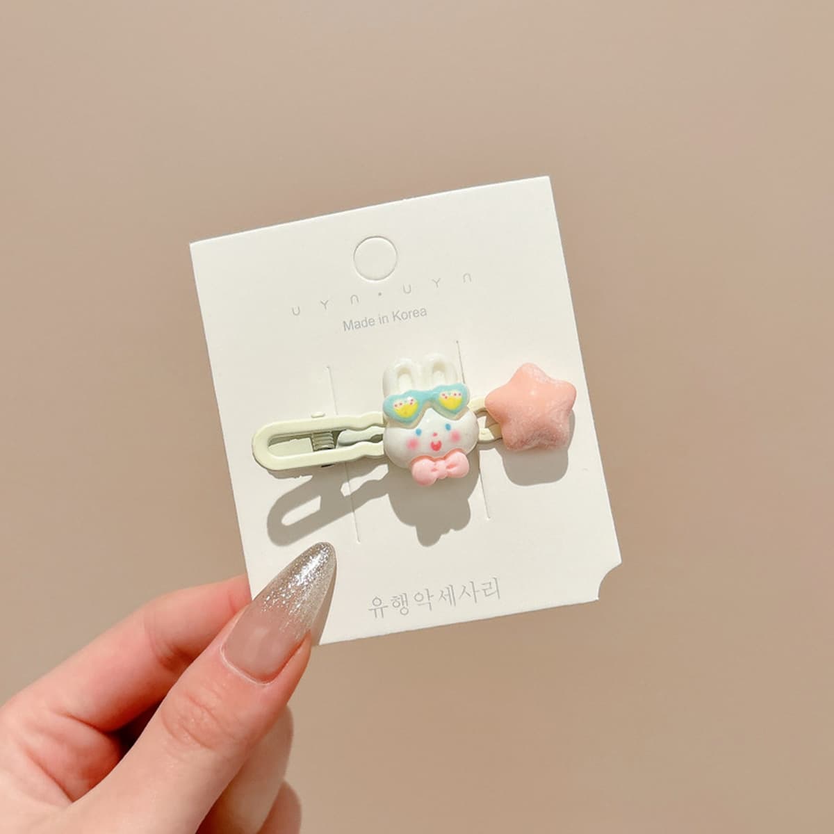 Милая кремовая заколка для волос с допамином, высококачественная заколка для челки, стильная заколка для студенческой челки,...