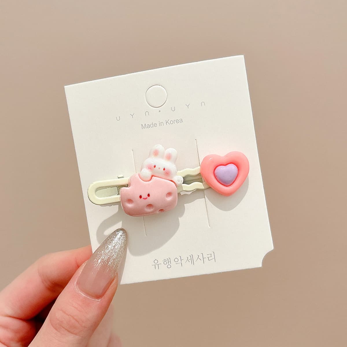 Милая кремовая заколка для волос с допамином, высококачественная заколка для челки, стильная заколка для студенческой челки,...