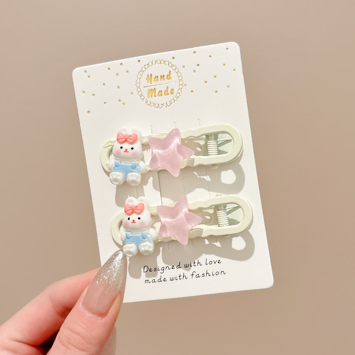 Милая кремовая заколка для волос с допамином, высококачественная заколка для челки, стильная заколка для студенческой челки,...