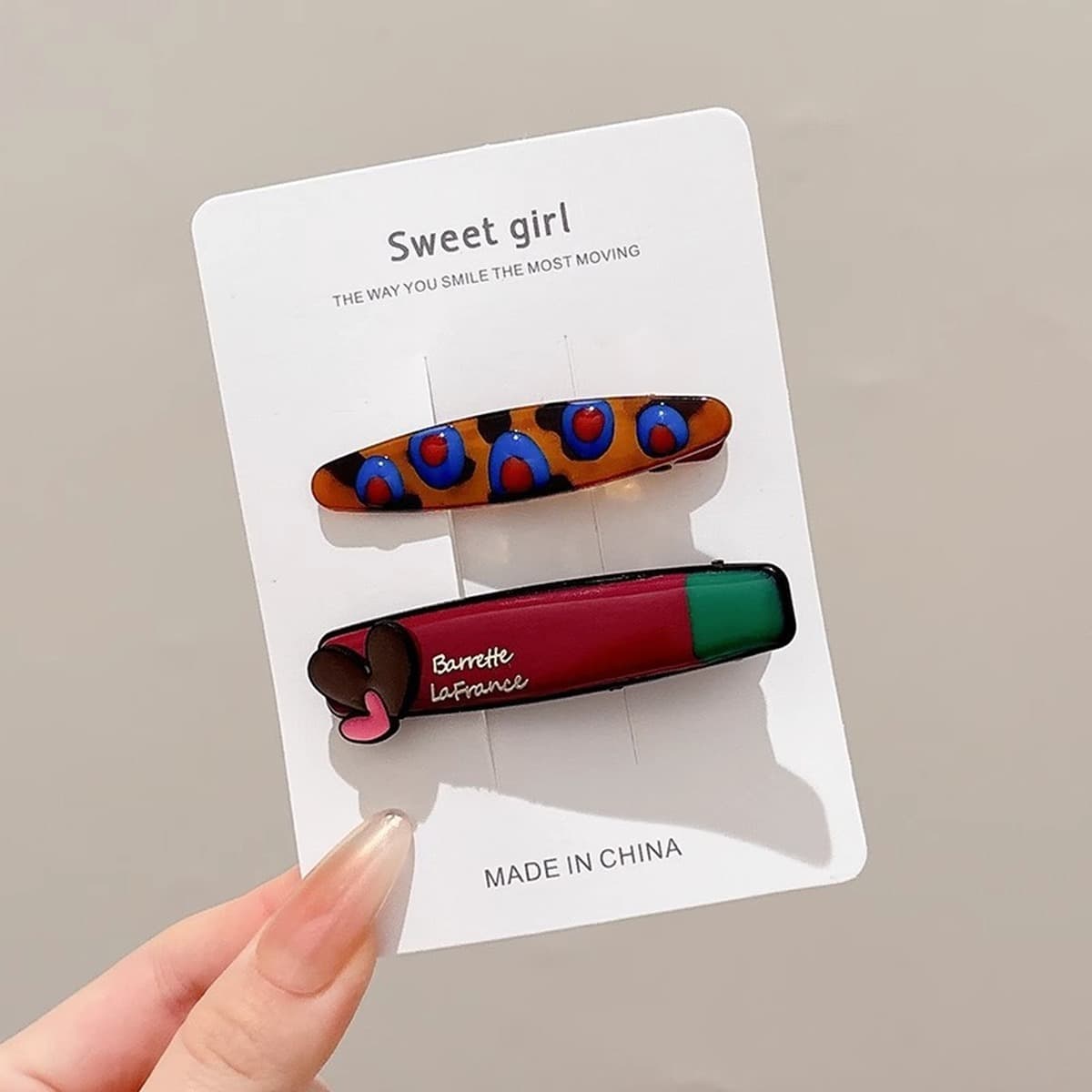 Милая кремовая заколка для волос с допамином, высококачественная заколка для челки, стильная заколка для студенческой челки,...