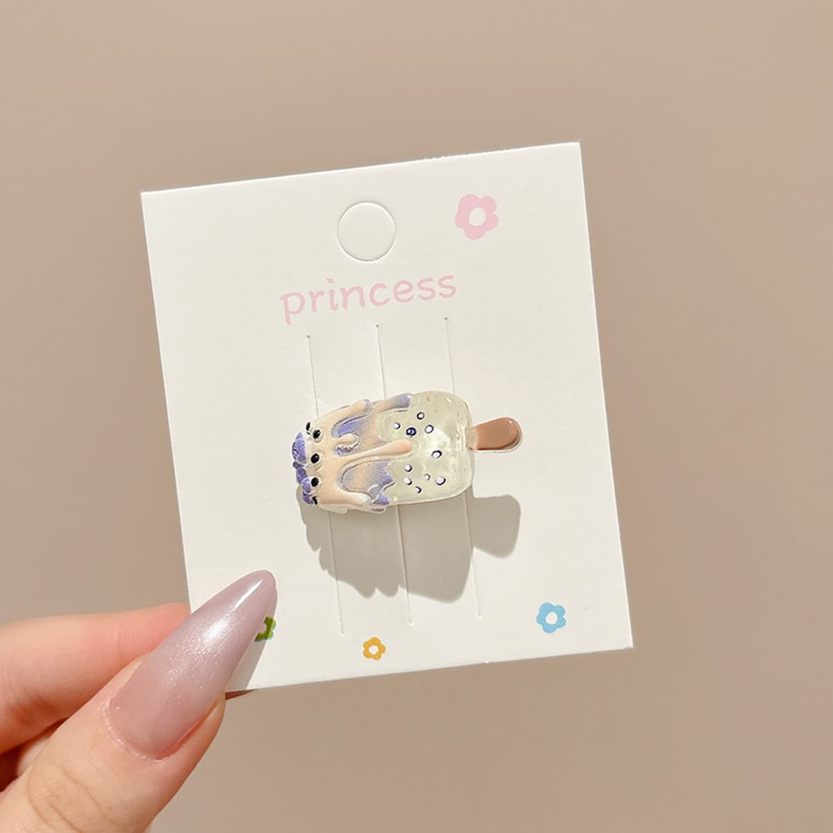 Милая кремовая заколка для волос с допамином, высококачественная заколка для челки, стильная заколка для студенческой челки,...