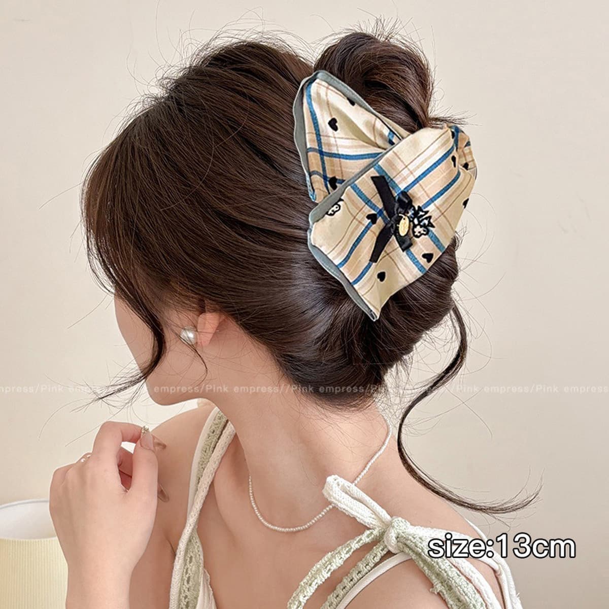 Заколка для волос в клетку, новая модель 2025 года, элитный стиль для затылка, высококачественная заколка-«жабромер»,...