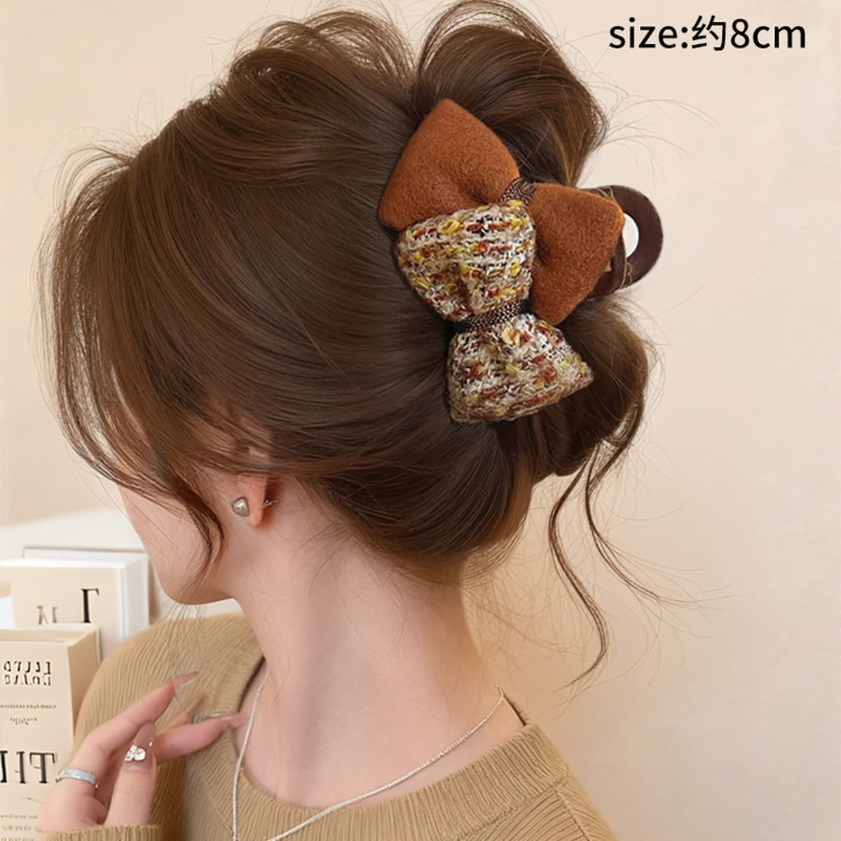 Заколка для волос в клетку, новая модель 2025 года, элитный стиль для затылка, высококачественная заколка-«жабромер»,...