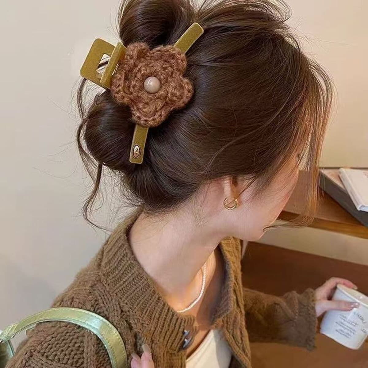 Заколка для волос в клетку, новая модель 2025 года, элитный стиль для затылка, высококачественная заколка-«жабромер»,...