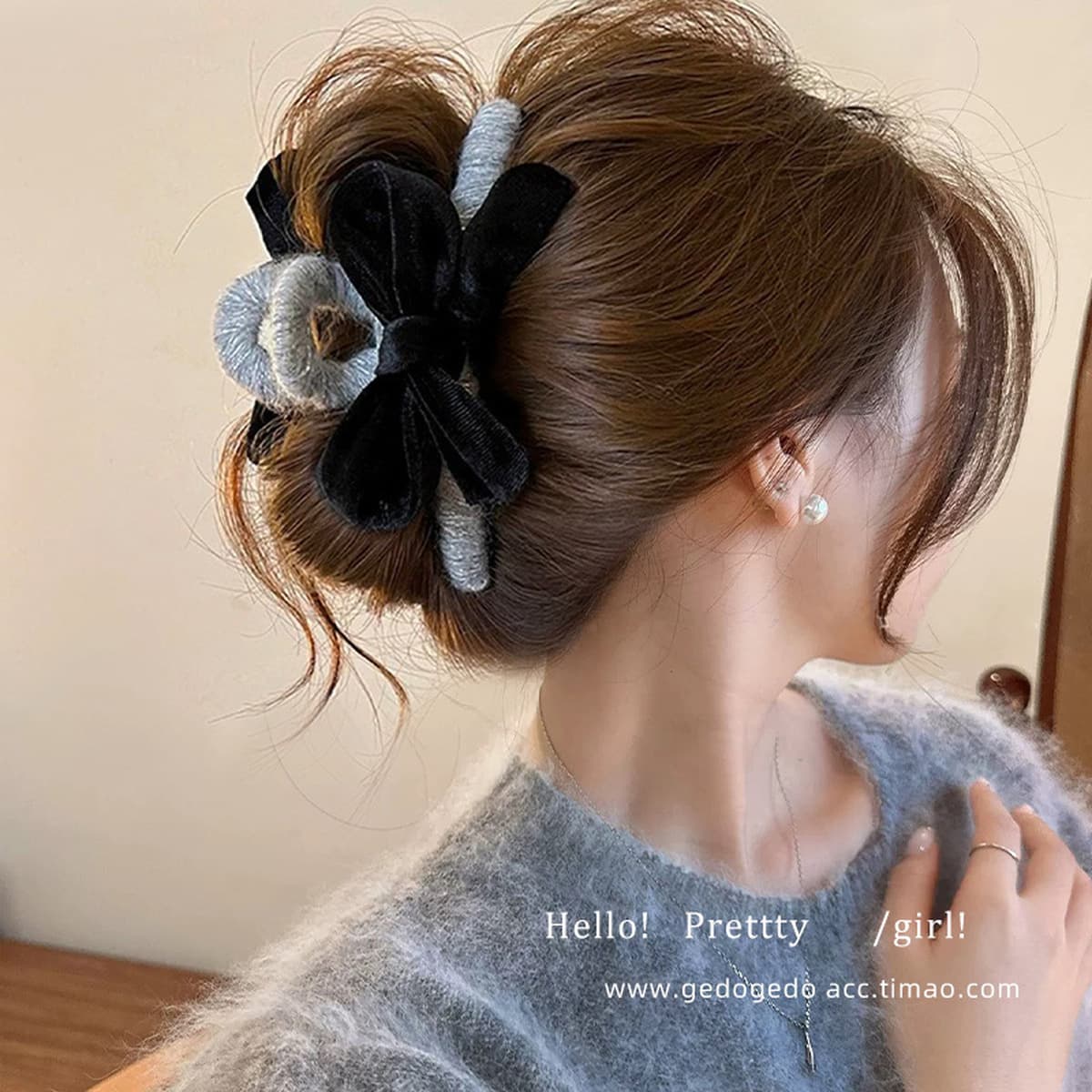 Заколка для волос в клетку, новая модель 2025 года, элитный стиль для затылка, высококачественная заколка-«жабромер»,...