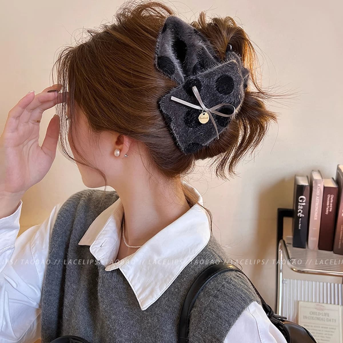 Заколка для волос в клетку, новая модель 2025 года, элитный стиль для затылка, высококачественная заколка-«жабромер»,...