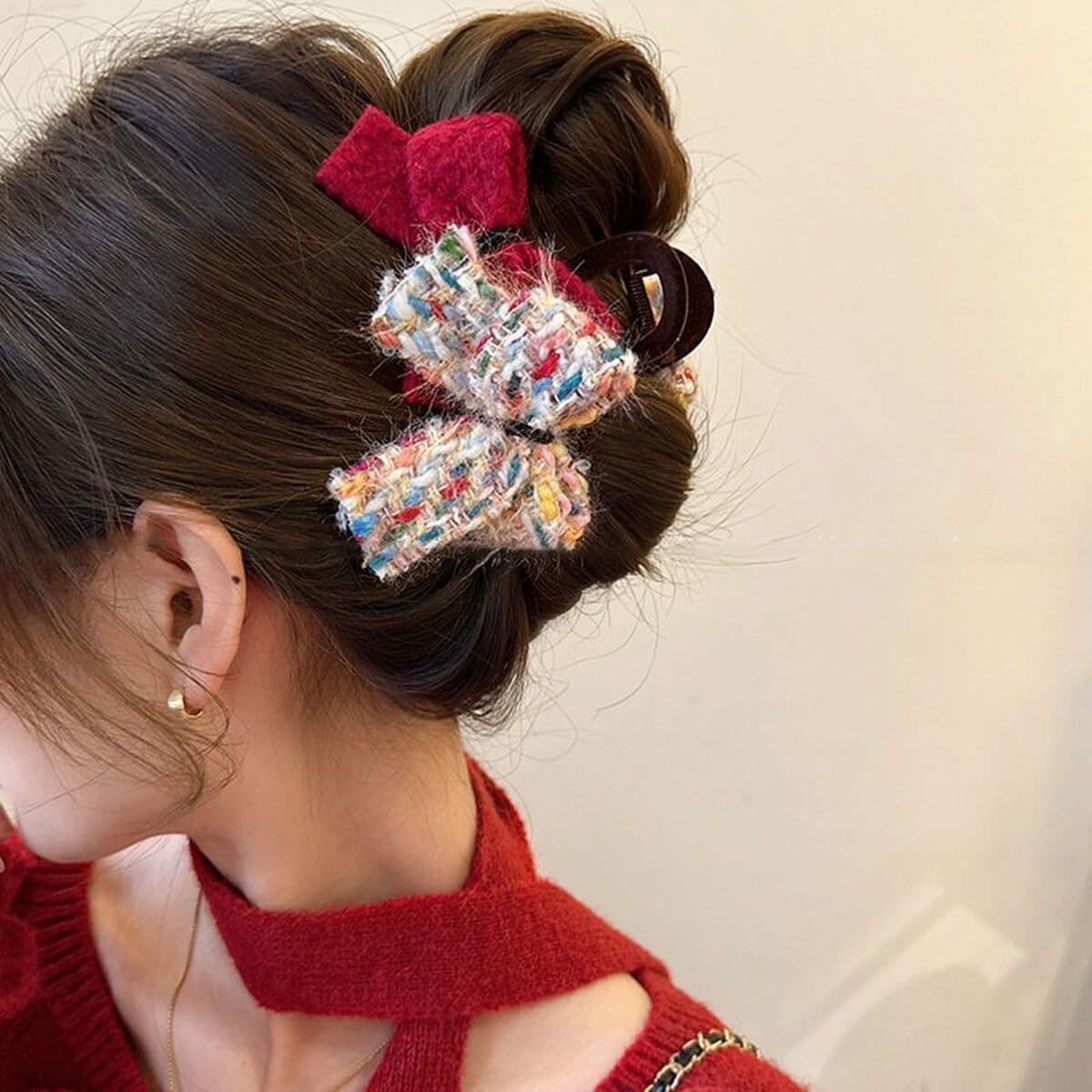 Заколка для волос в клетку, новая модель 2025 года, элитный стиль для затылка, высококачественная заколка-«жабромер»,...