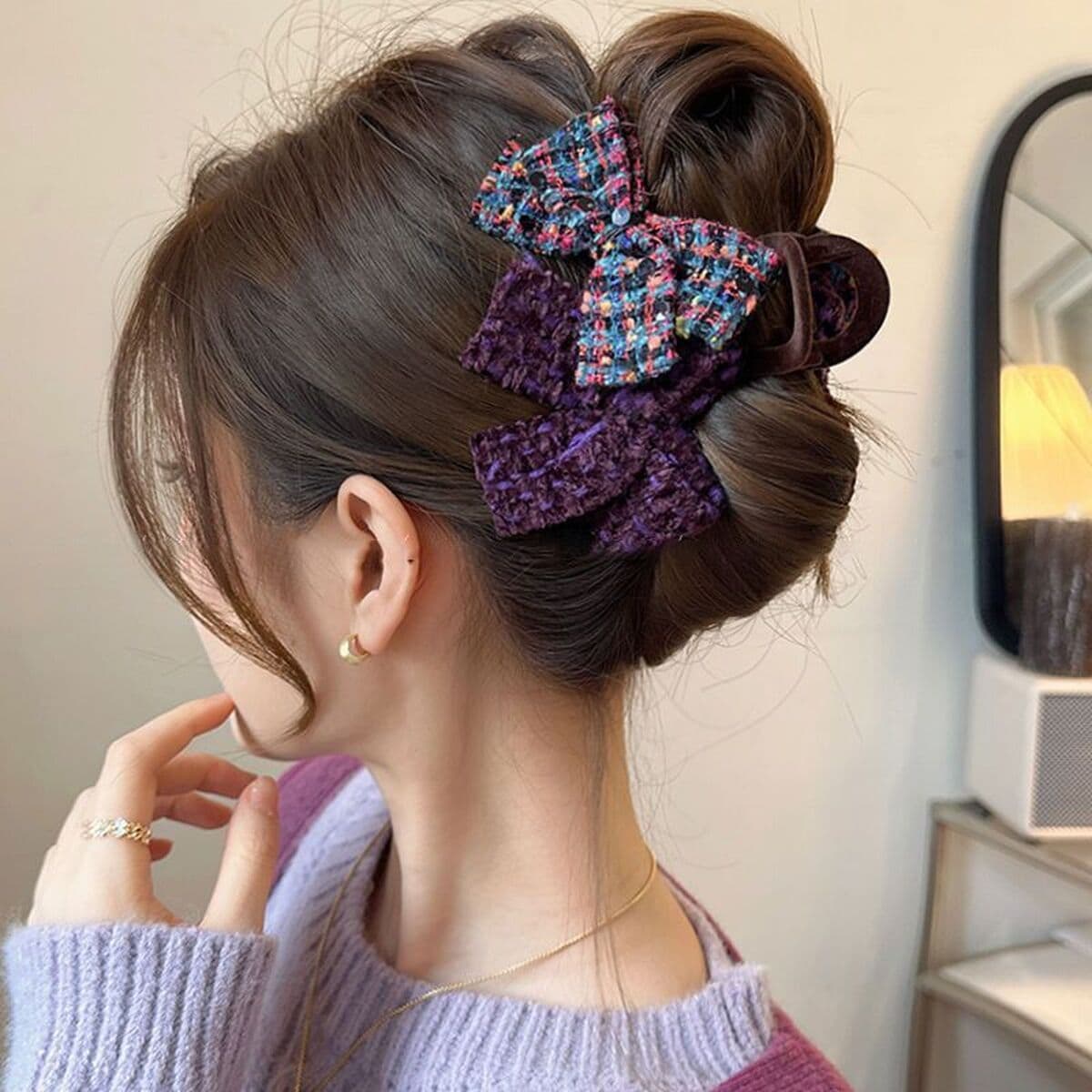 Заколка для волос в клетку, новая модель 2025 года, элитный стиль для затылка, высококачественная заколка-«жабромер»,...