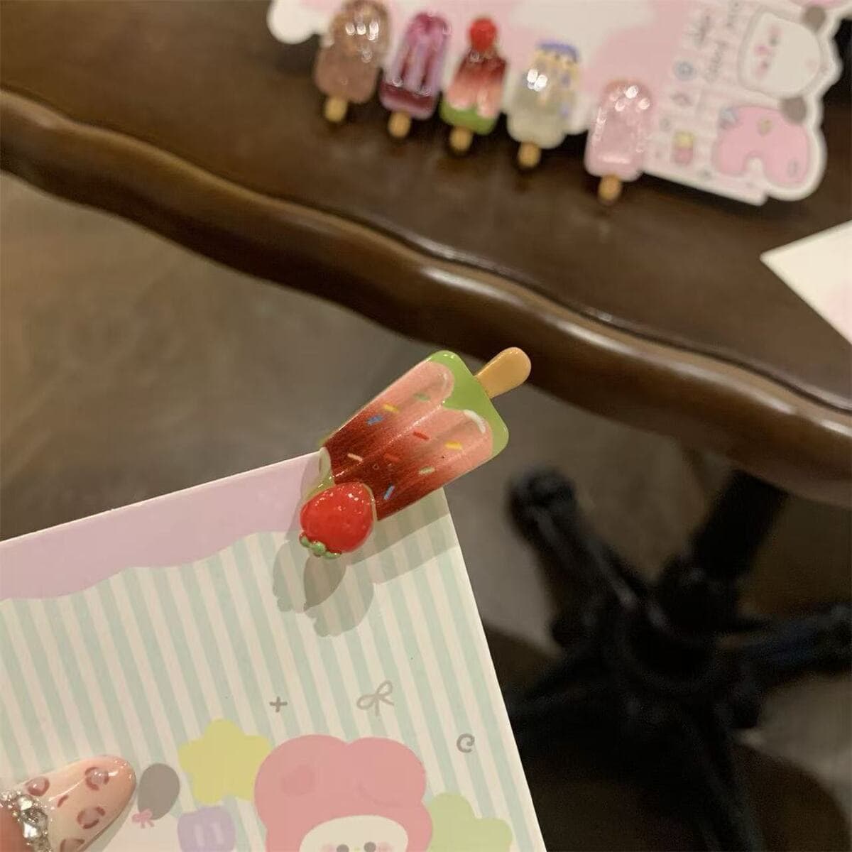 Милая мини-заколка для волос в виде мороженого, креативная забавная заколка для волос с рваной челкой, мультяшная заколка в...