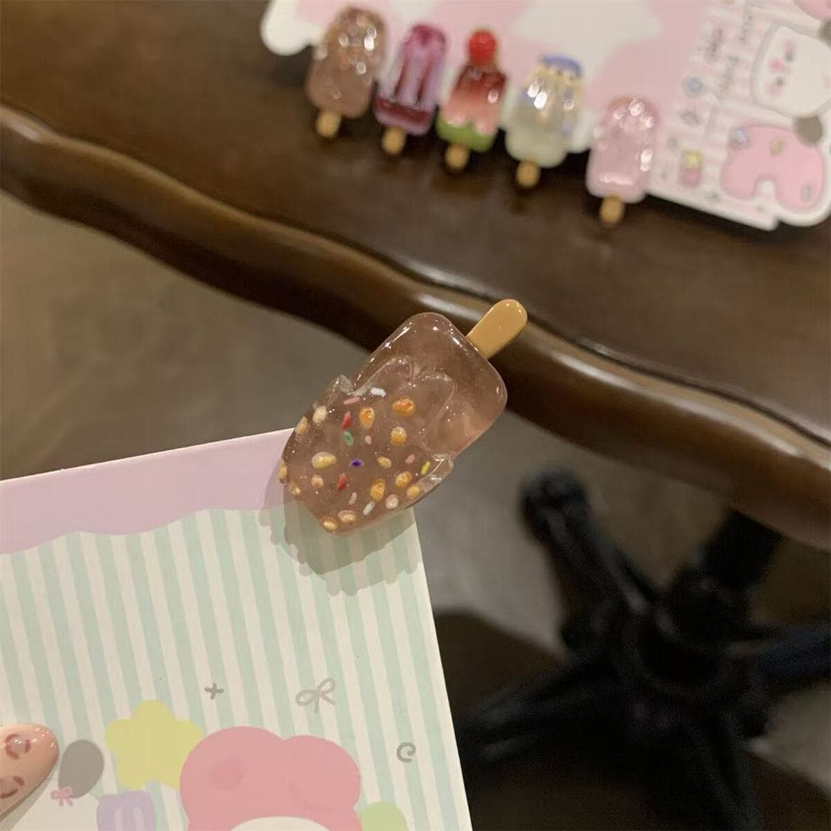 Милая мини-заколка для волос в виде мороженого, креативная забавная заколка для волос с рваной челкой, мультяшная заколка в...