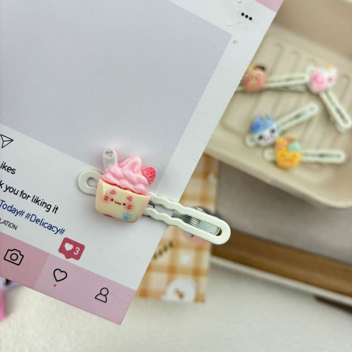 Заколка для мороженого ~ Симпатичные мини-творческие забавные мороженое