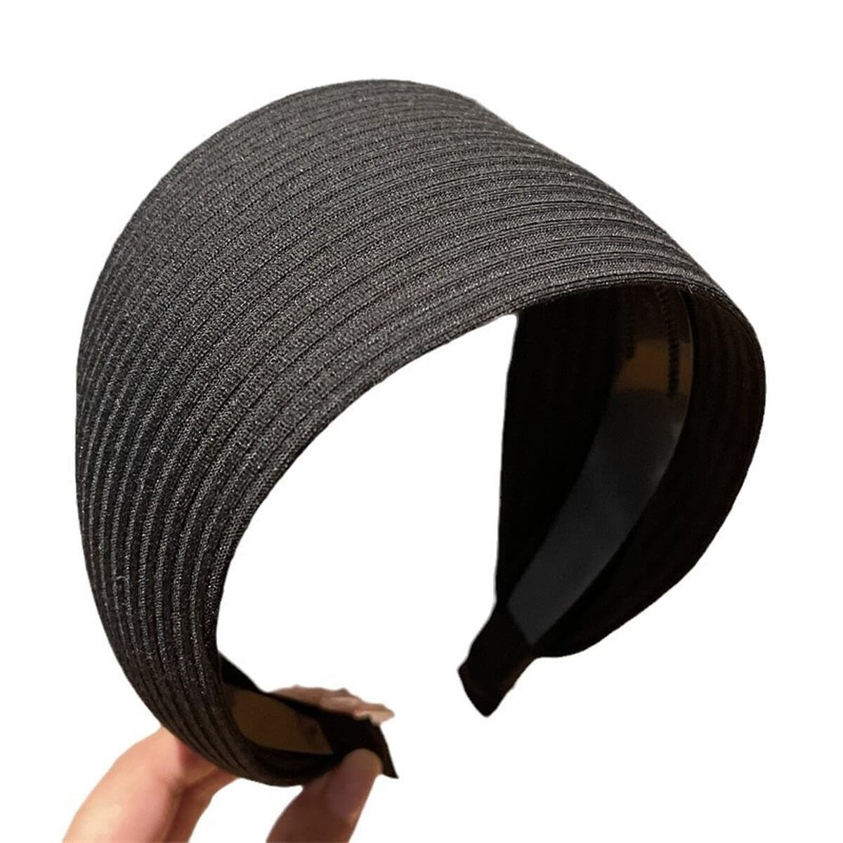 Корейский трикотажный ямный широкий обруч для волос с высоким значением лица расширен ретро сплошной цвет высокого черепа