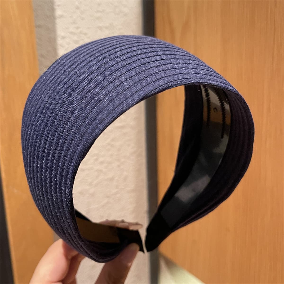 Корейский трикотажный ямный широкий обруч для волос с высоким значением лица расширен ретро сплошной цвет высокого черепа