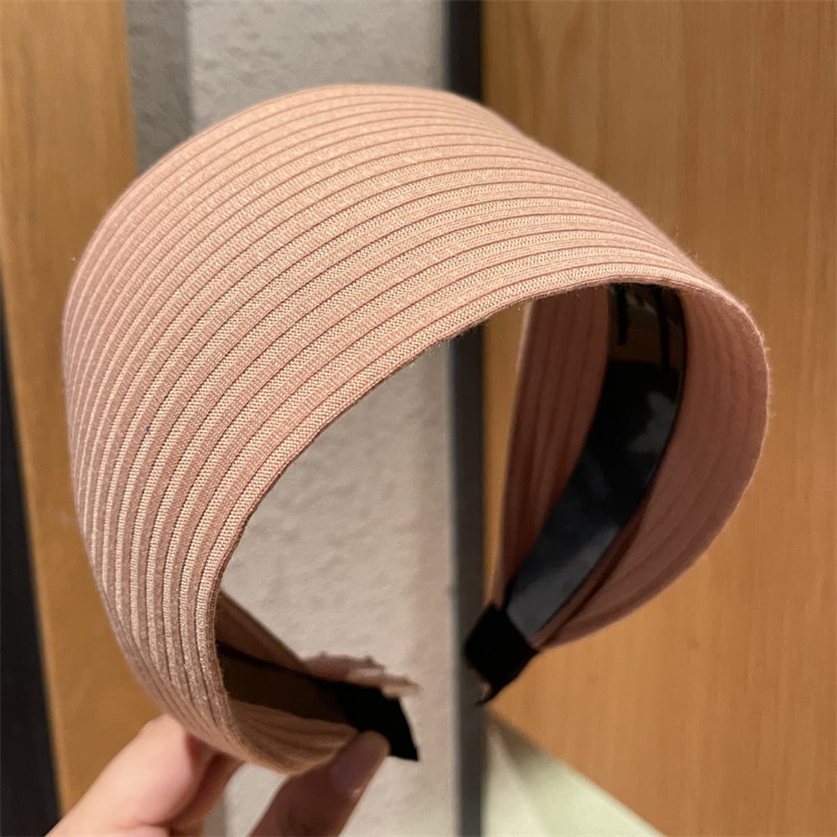 Корейский трикотажный ямный широкий обруч для волос с высоким значением лица расширен ретро сплошной цвет высокого черепа