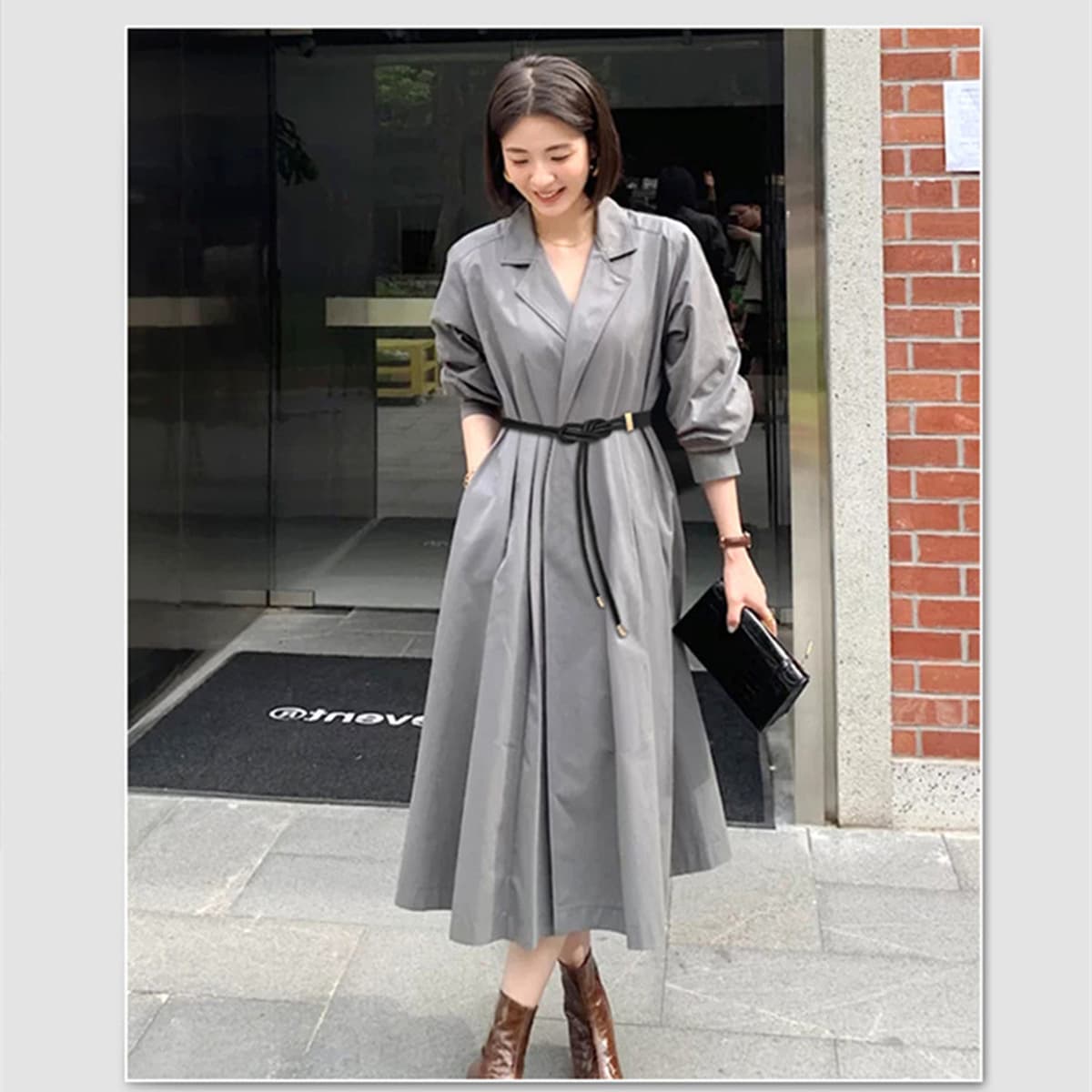 Женское тонкое декоративное платье с узелком и поясом, модное универсальное пальто-свитер с плотной талией, маленький пояс,...