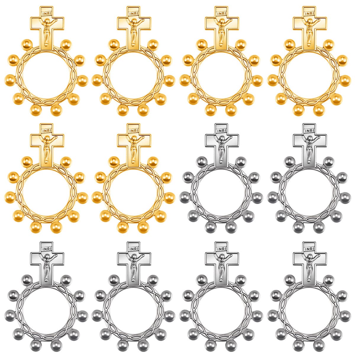 Кольцо-розарий, ювелирное изделие, кулон, простое серебряное кольцо, автомобильное кольцо, кулон для ключей, аксессуары для...