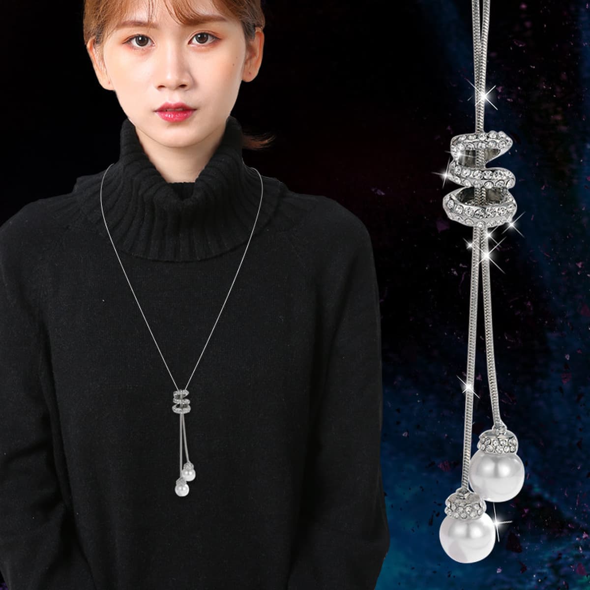 Простой дизайн чувство свитер ожерелье женщины высокого уровня чувство длинное ожерелье нишевые темпераментные двухслойные...