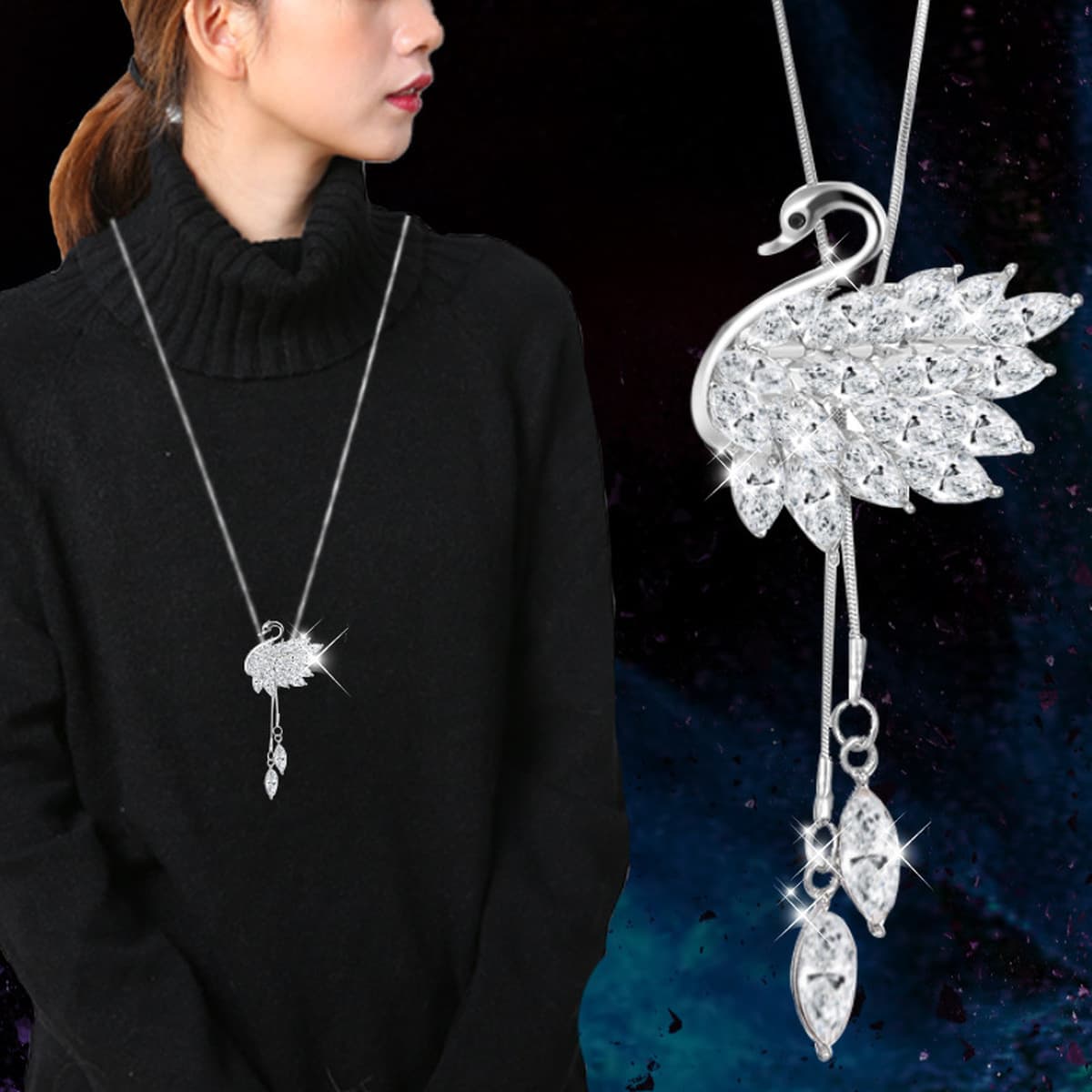 Простой дизайн чувство свитер ожерелье женщины высокого уровня чувство длинное ожерелье нишевые темпераментные двухслойные...