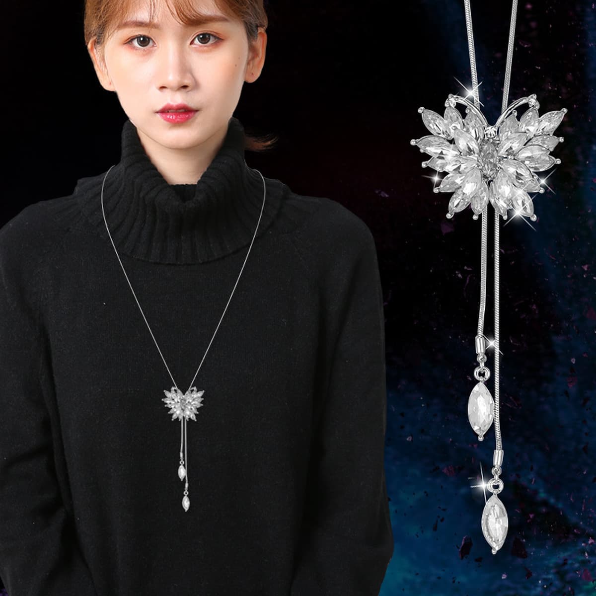 Простой дизайн чувство свитер ожерелье женщины высокого уровня чувство длинное ожерелье нишевые темпераментные двухслойные...