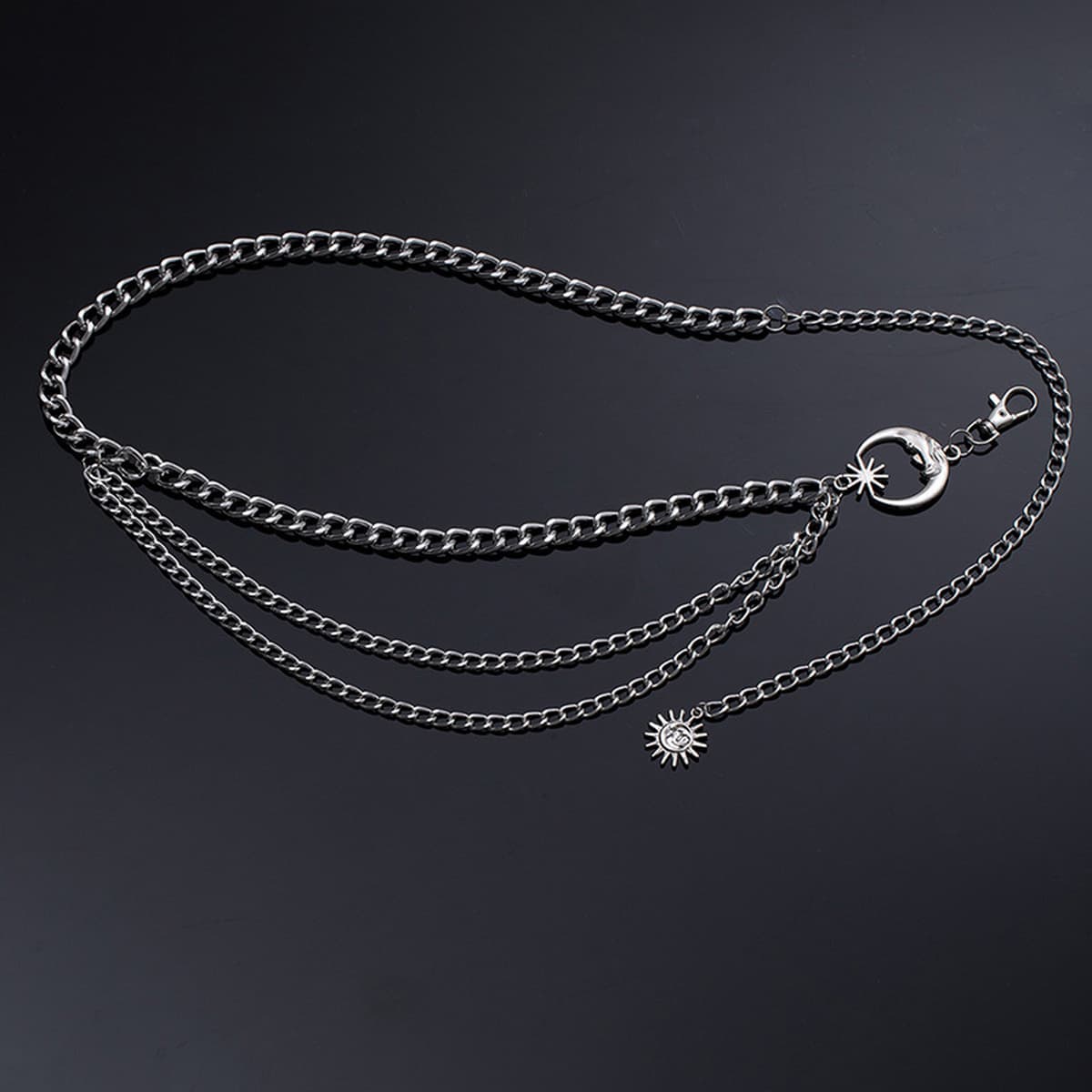 Элегантная металлическая поясная цепочка с подсолнухом для женщин, регулируемый аксессуар для талии платья, многослойный...