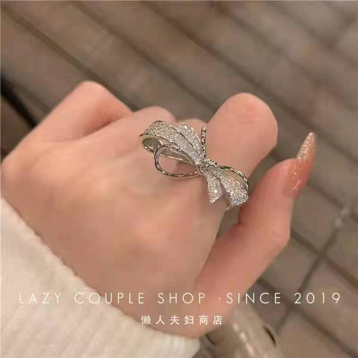 2025 новая легкая экстравагантная преувеличенная полная бриллиантовое кольцо с бантом