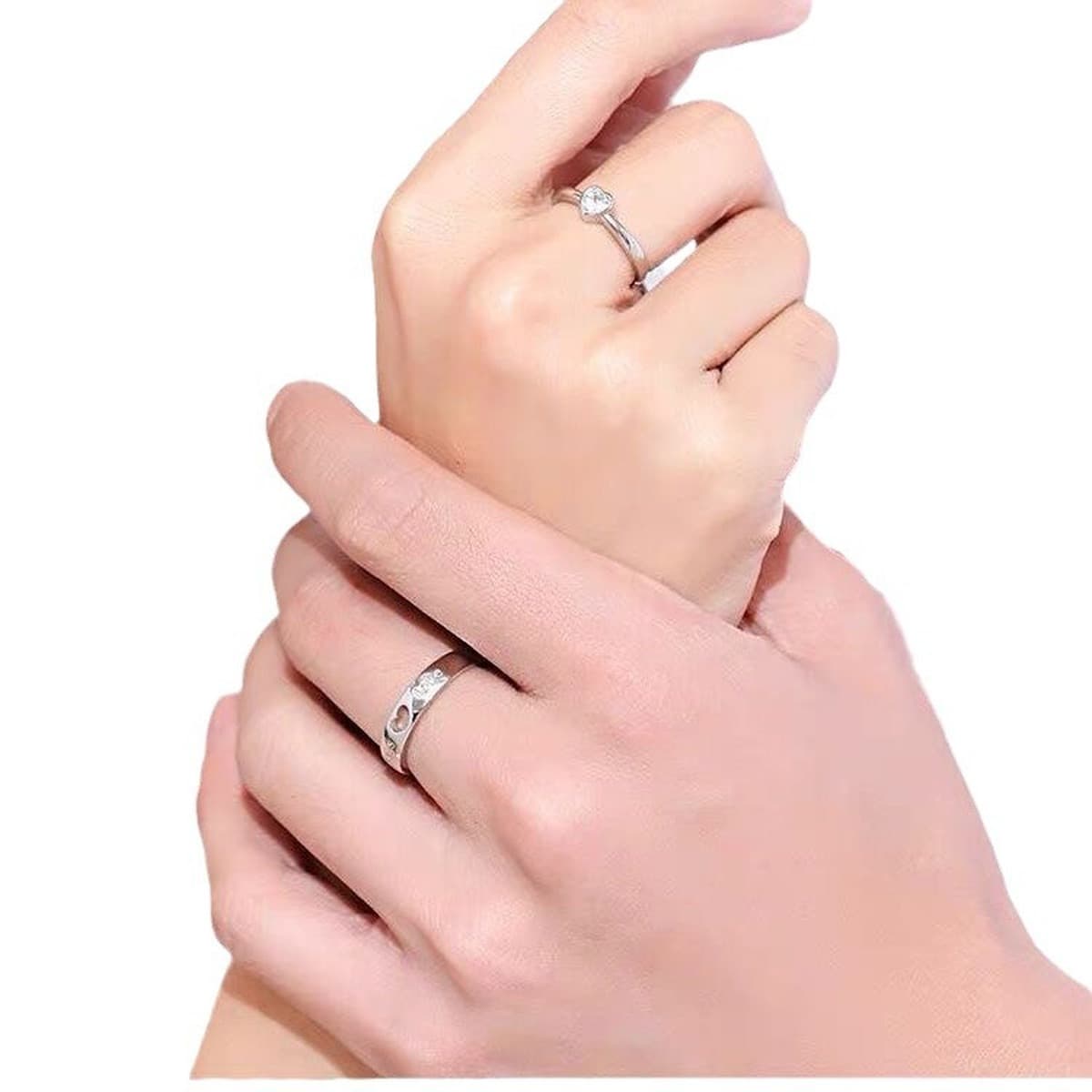 Кольцо для пары «Люблю тебя всем своим сердцем» для мужчин и женщин, кольцо с бриллиантом в форме сердца для отношений на...