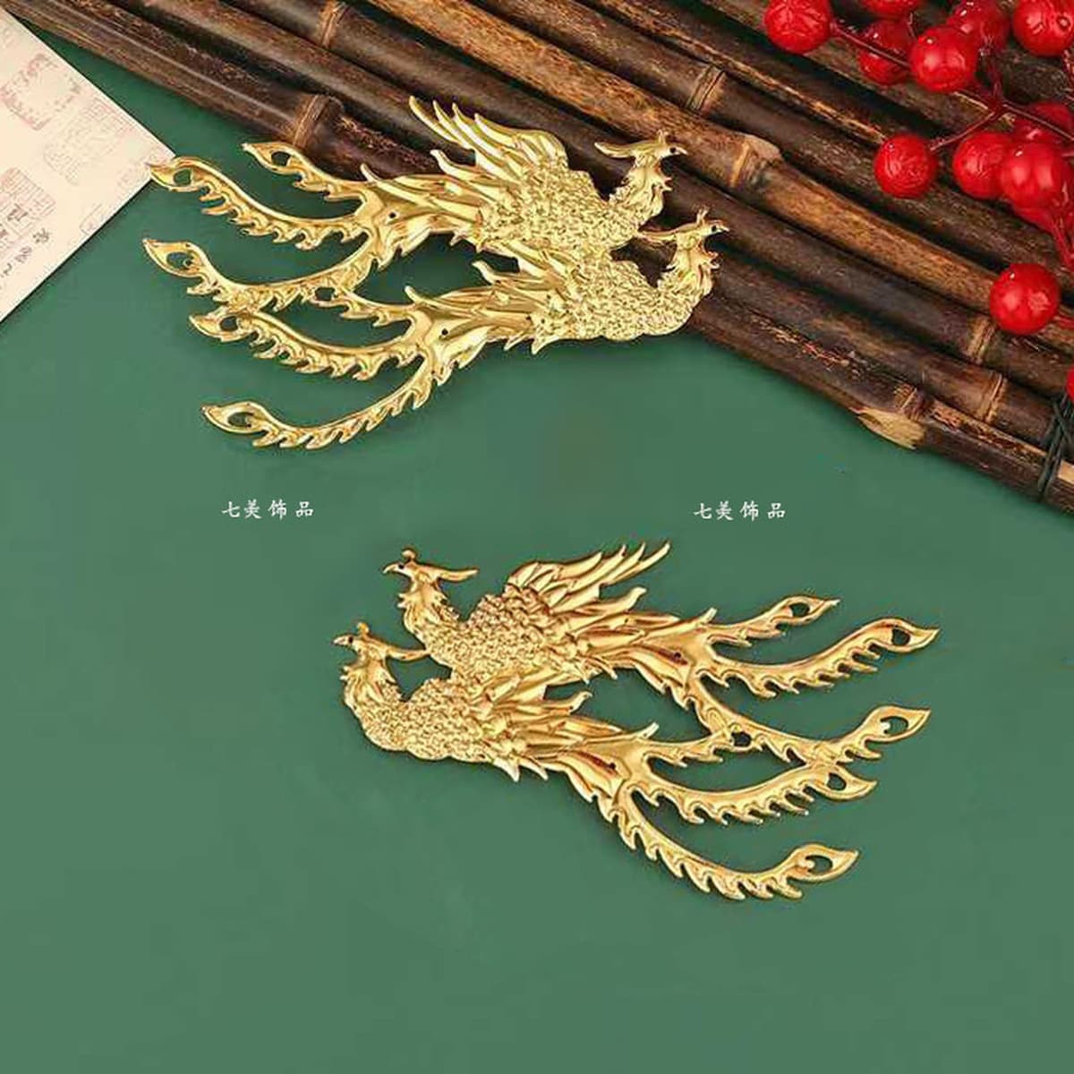 DIY антикварный материал Феникс левый и правый цветок аксессуары рот с отверстием праздничный круглый веер декоративные...