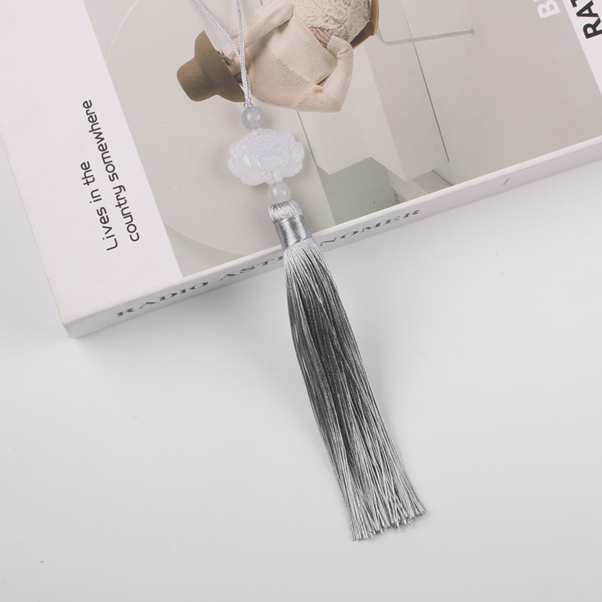 Двусторонний белый нефрит Лотос кисточкой уха Kunlun вентилятор Висячие уши Cheongsam платье Хань прессованный перерыв...