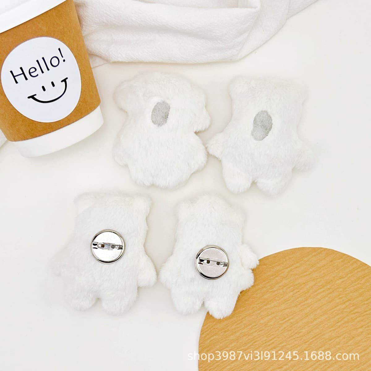 Новый милый шарф, брошь с белым медведем, аксессуары, мультяшные плюшевые солнцезащитные очки, медведь, аксессуары «сделай...