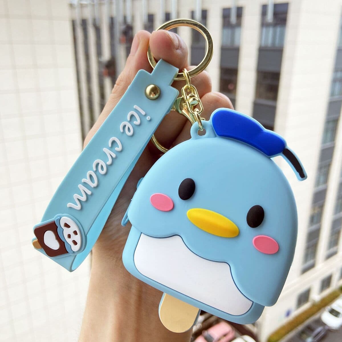 Силиконовый кошелек-брелок в виде утки для монет и ключей, подвеска для детского рюкзака, чехол для ключей, держатель для...