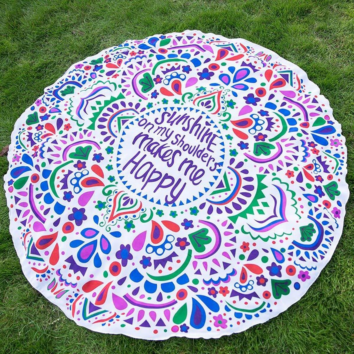 AliExpress Amazon Европейское и Американское Счастливое круглое пляжное полотенце с буквенным принтом шифоновое Шаль летнее...