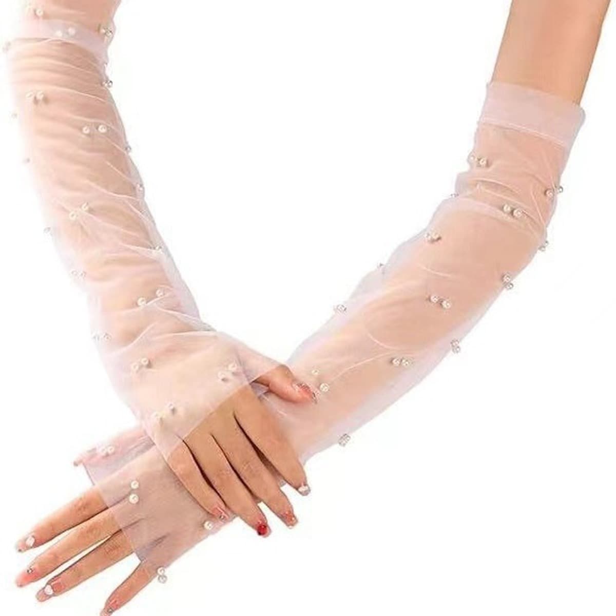 Оптовая продажа бисер с ручной рукав невесты свадебные длинные перчатки из перчаток из перчаток свадебной поездки...