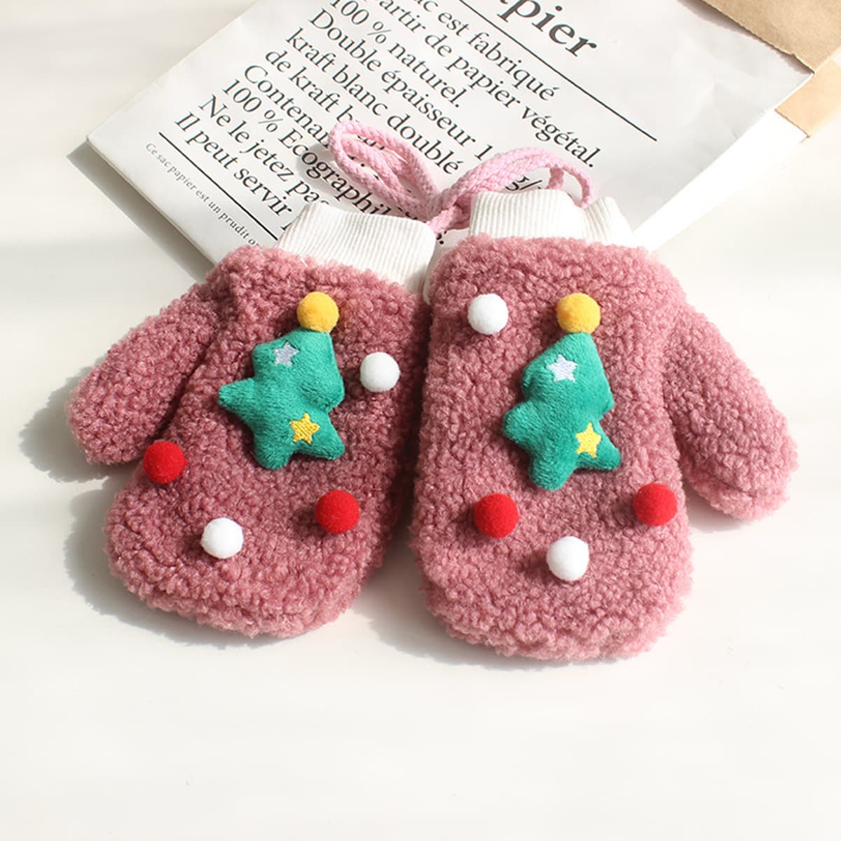 Осенние и зимние рождественские перчатки для женщин теплые перчатки для шеи