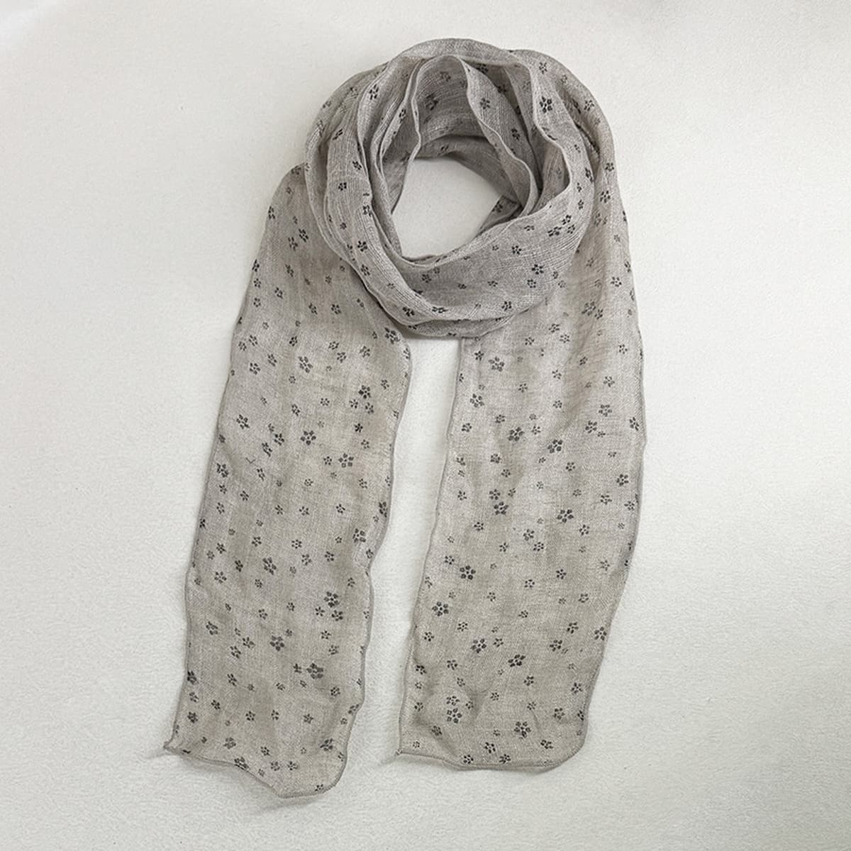 Весна и лето новый ретро льняный маленький длинный шарф