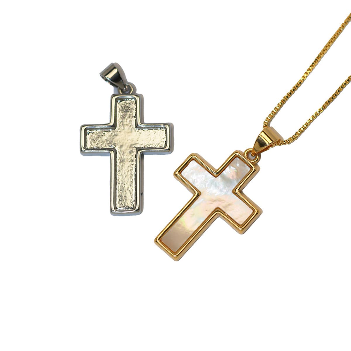 Новинка! Ручная работа, кулон-крестик в форме ракушки, религиозные аксессуары, позолота 18к, горячий товар для...