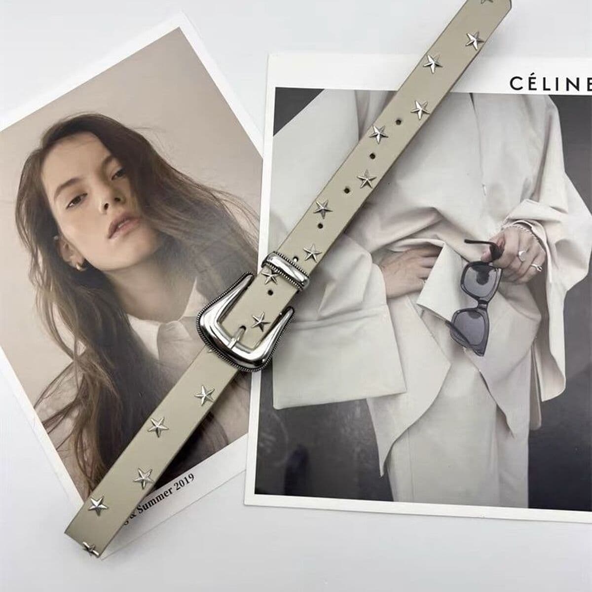 Ремень со звездами в стиле панк с заклепками Женские аксессуары джинсы дизайн смысл ниша Y2K горячие девушки Пятиконечная...