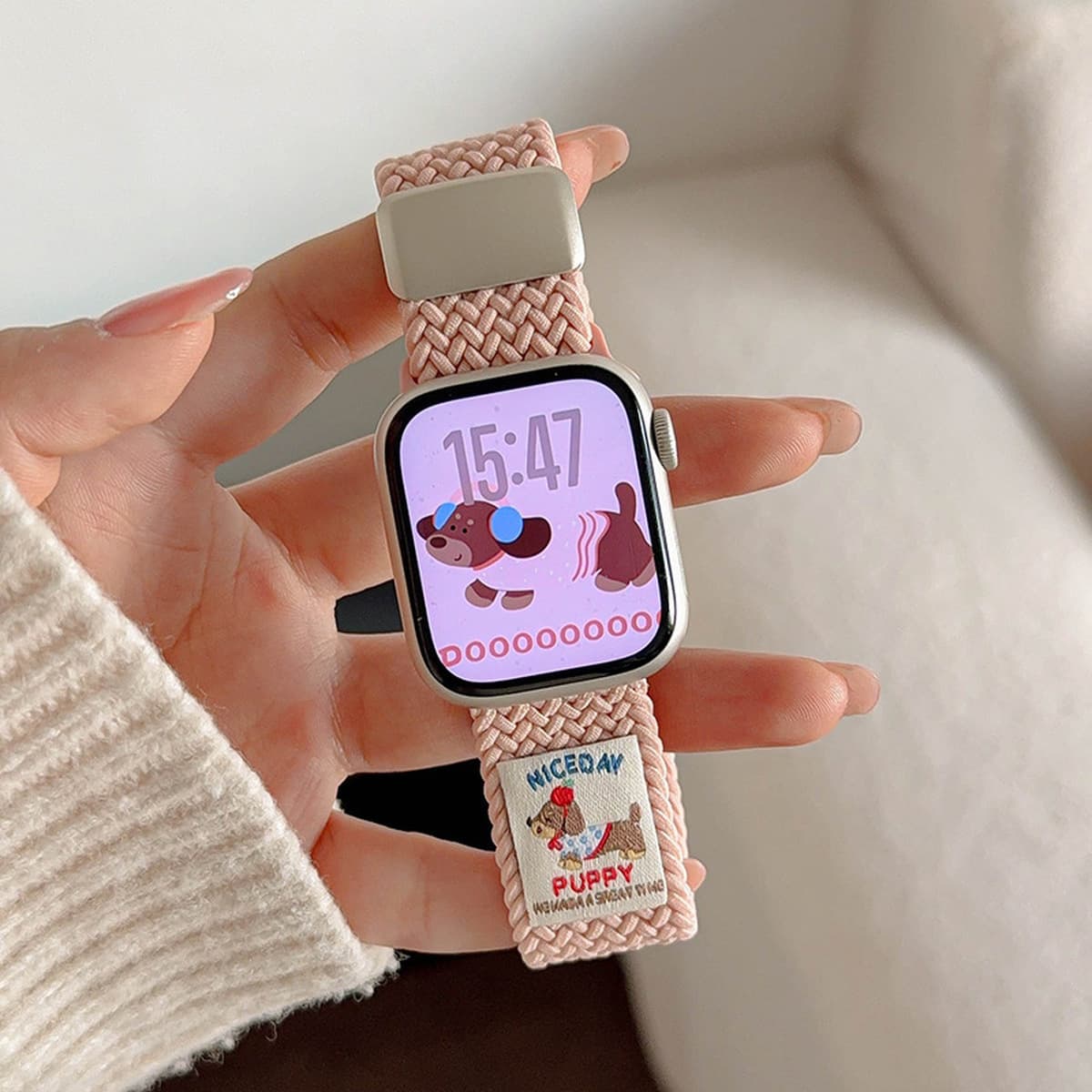 Ремешок для Apple Watch S10, iWatch 11, Apple Watch 9, магнитный, нейлоновый, спортивный, с рисунком таксы