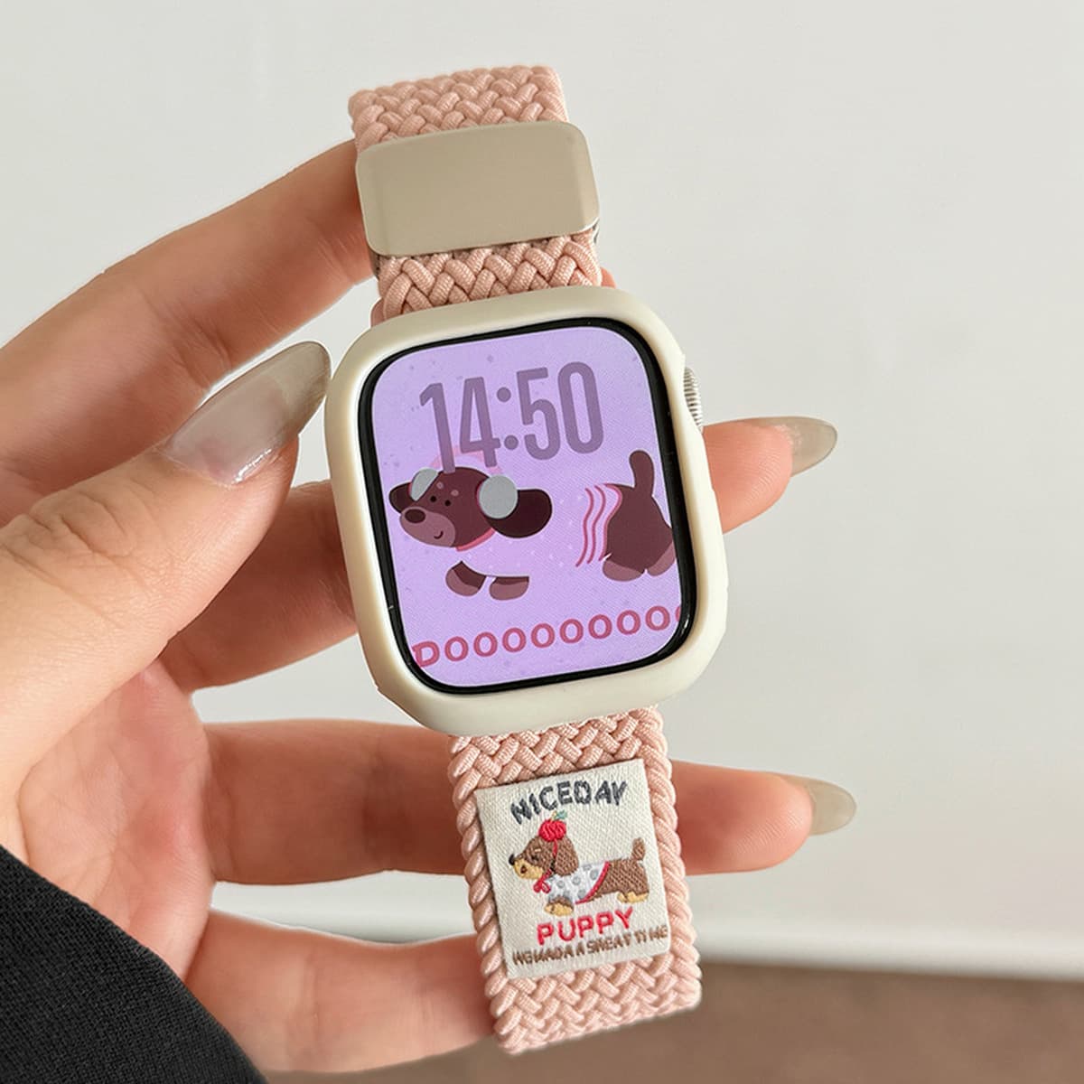 Ремешок для Apple Watch S10, iWatch 11, Apple Watch 9, магнитный, нейлоновый, спортивный, с рисунком таксы