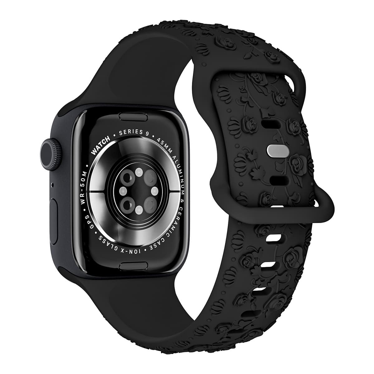 Применимо яблоко Apple watch9 ultra с рельефным розовым силиконовым ремешком iwatch силиконовый ремешок