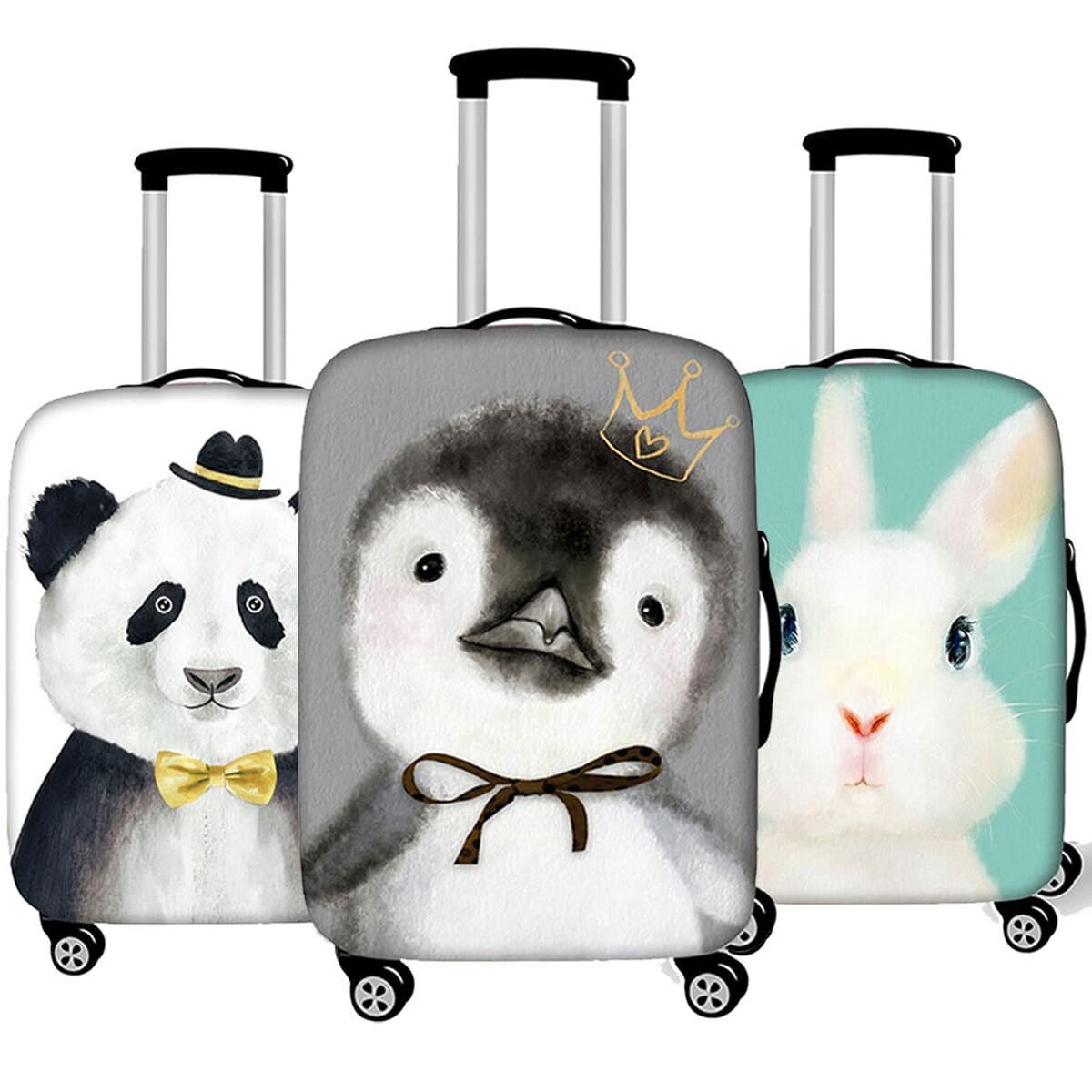 2024 Трансграничный милый ветер Иллюстрация животных цифровая печать утолщенный чехол для багажа высокая эластичная защитная...