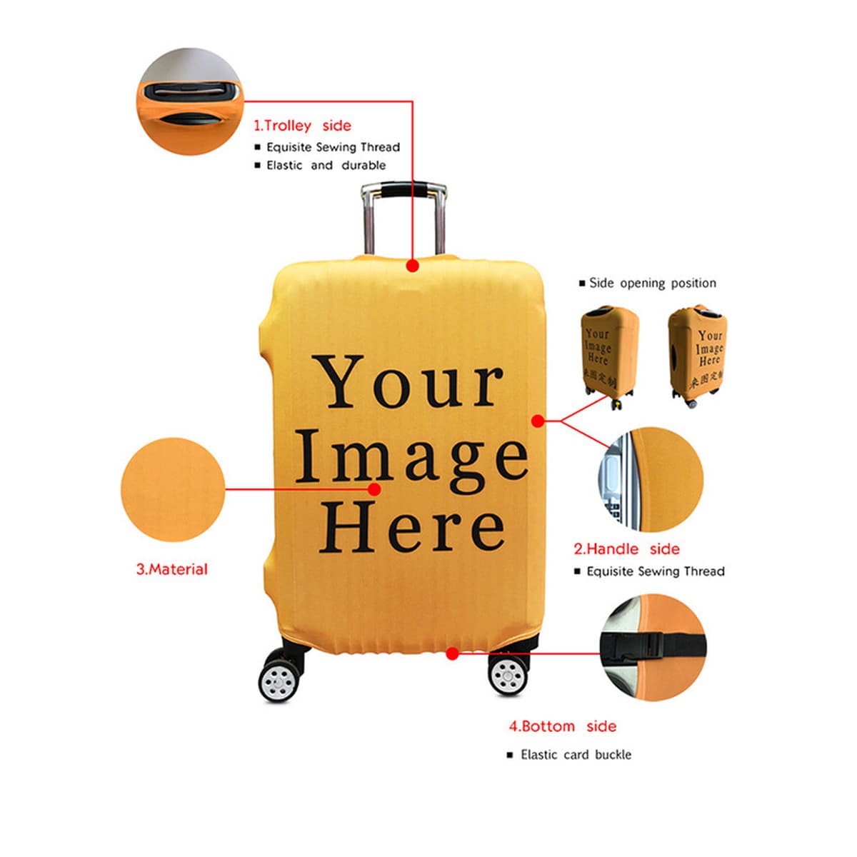 2024 Трансграничный милый ветер Иллюстрация животных цифровая печать утолщенный чехол для багажа высокая эластичная защитная...